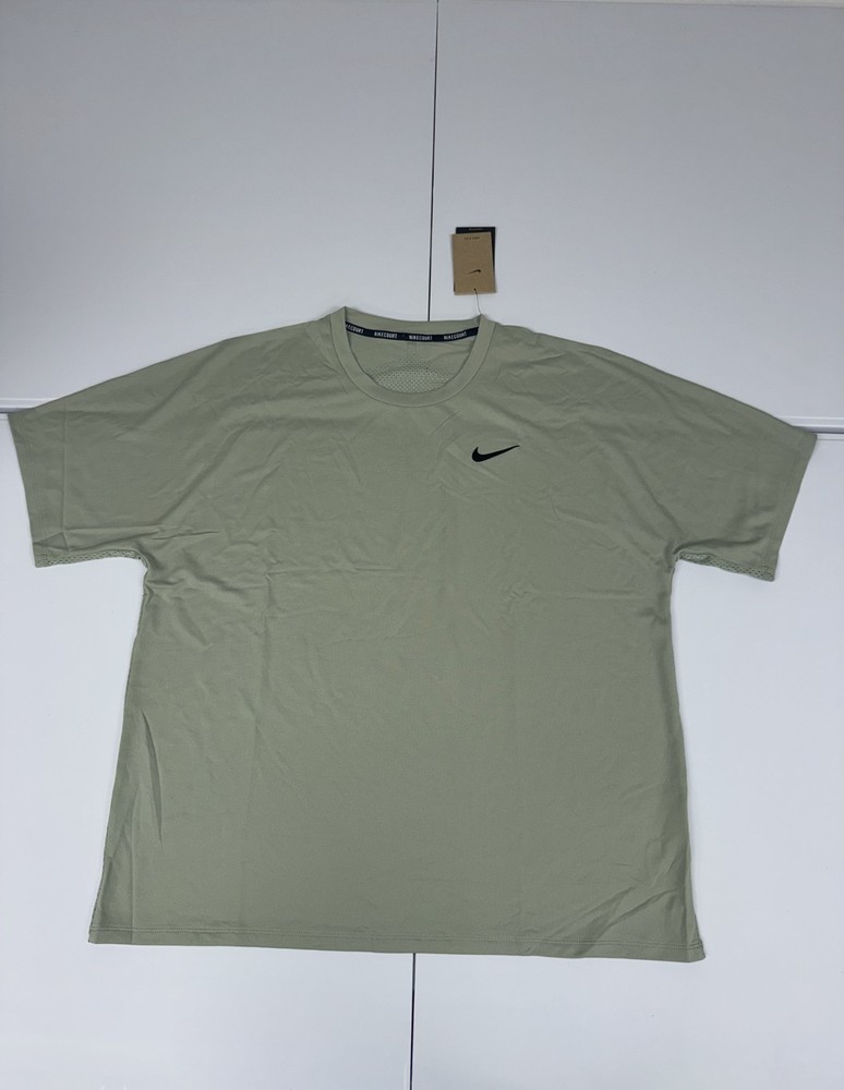 Nike Court Slam Dri-Fit Loose Tennis Shirt Top Green Mens Size LT FQ2062-370