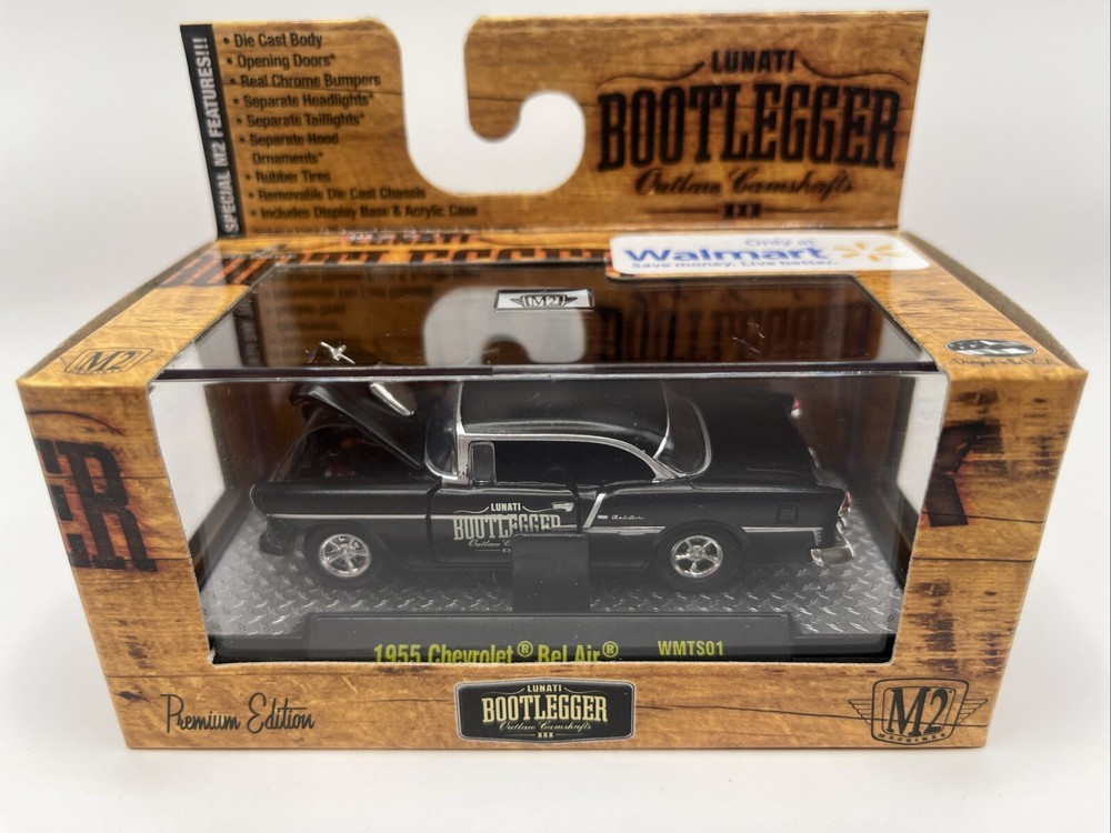 M2 Machines 1:64 Scale Bootlegger 1955 Chevy Bel Air Diecast Premium Edition