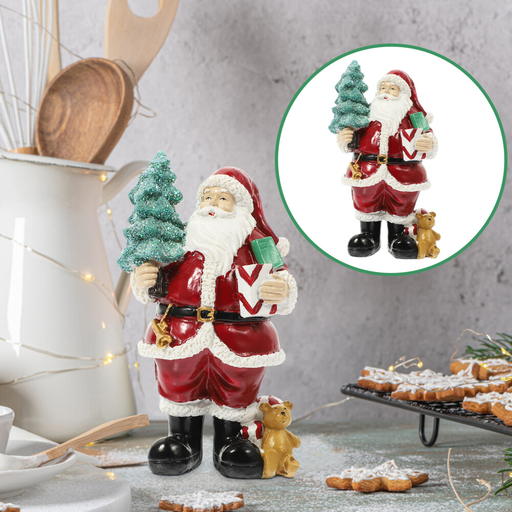 Christmas Gift Santa Claus Statue Christmas Santa Decor Adorable Resin Craft
