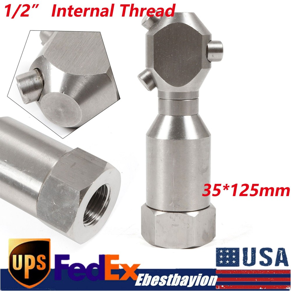 Rotating Jetter Nozzle for Pressure Washer Drain Sewer Cleaning 1/2 Inch