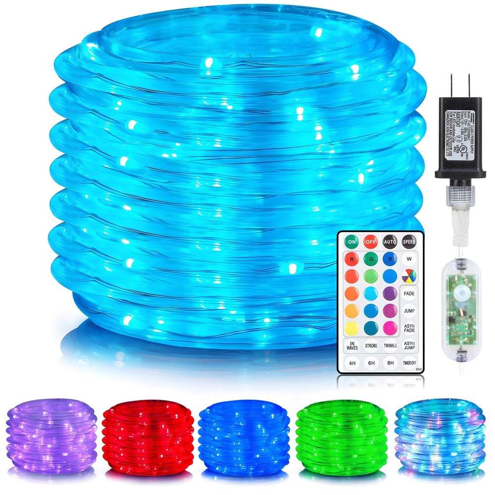 66ft 200 LED Waterproof Outdoor Rope Lights with 16 Color Changing Options