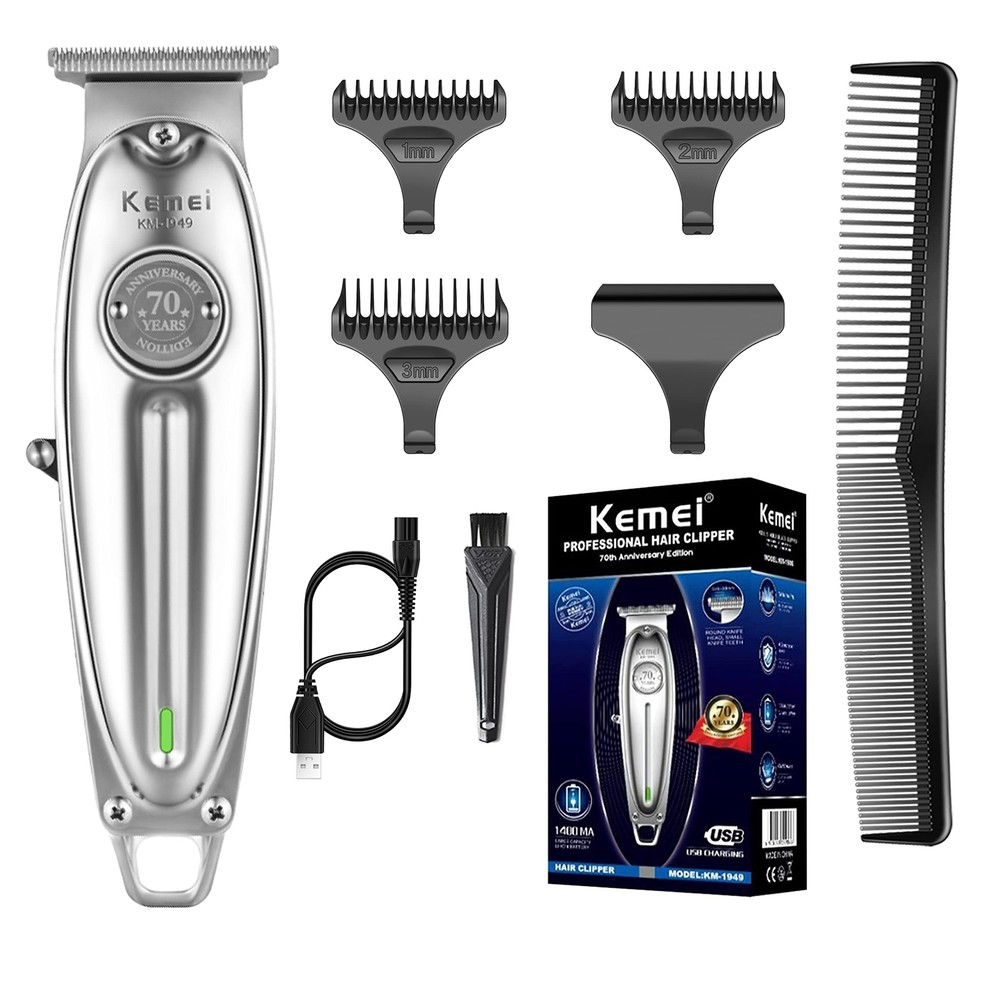 KEMEI Cordless T-Blade Beard & Hair Trimmer for Men - Professional Grooming Tool