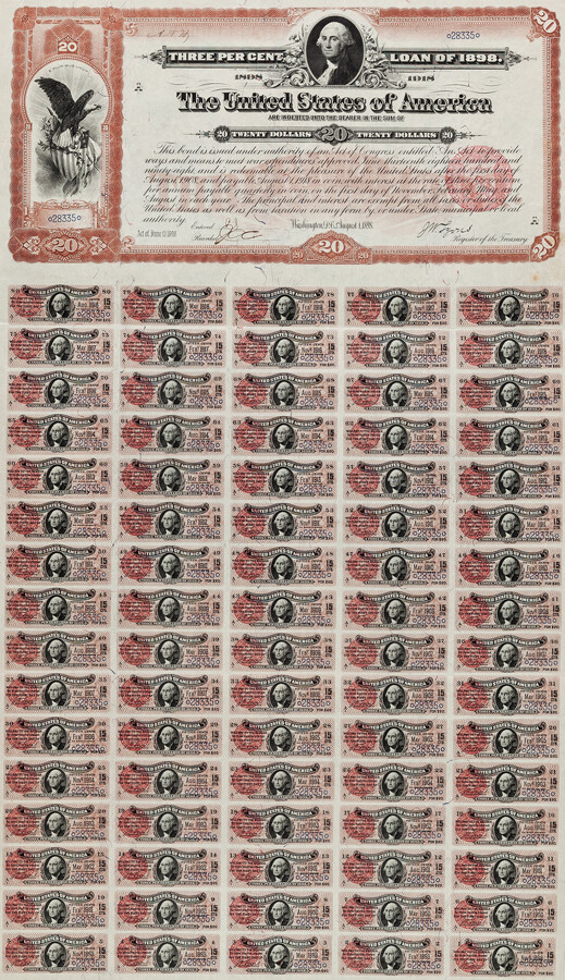 $20 3% Spanish American War Coupon Bond 17