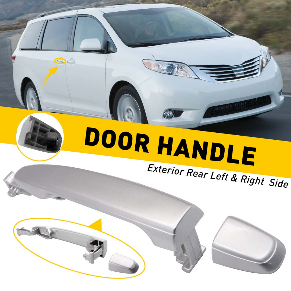 For 04-10 Toyota Sienna Exterior Sliding Door Handle Left Or Right Rear Silver I