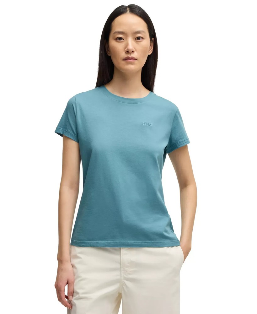 BOSS Orange Women's Top Sz L Script Logo T-Shirt