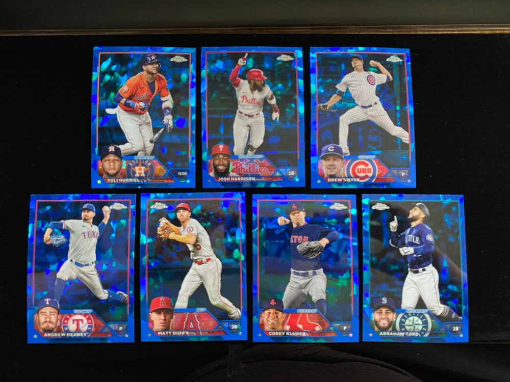2023 Topps Chrome Sapphire Veteran (7) Card SP Lot KLUBER SMYLY HEANEY GURRIEL