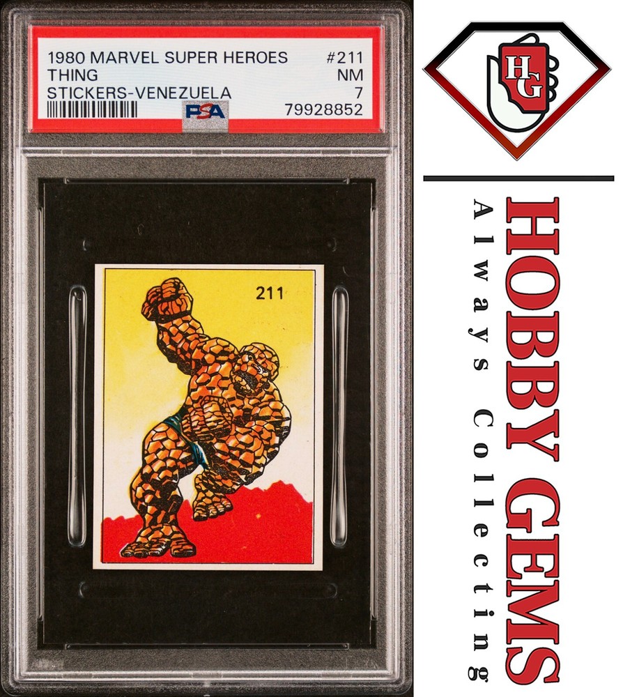 THING PSA 7 1980 Marvel Super Heroes Sticker Venezuela #211