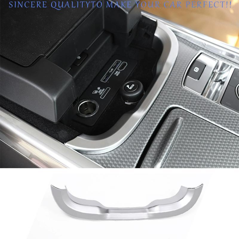 For Range Rover Sport 2018-2022 Matte Silver Center Console Armrest Lid Box Trim