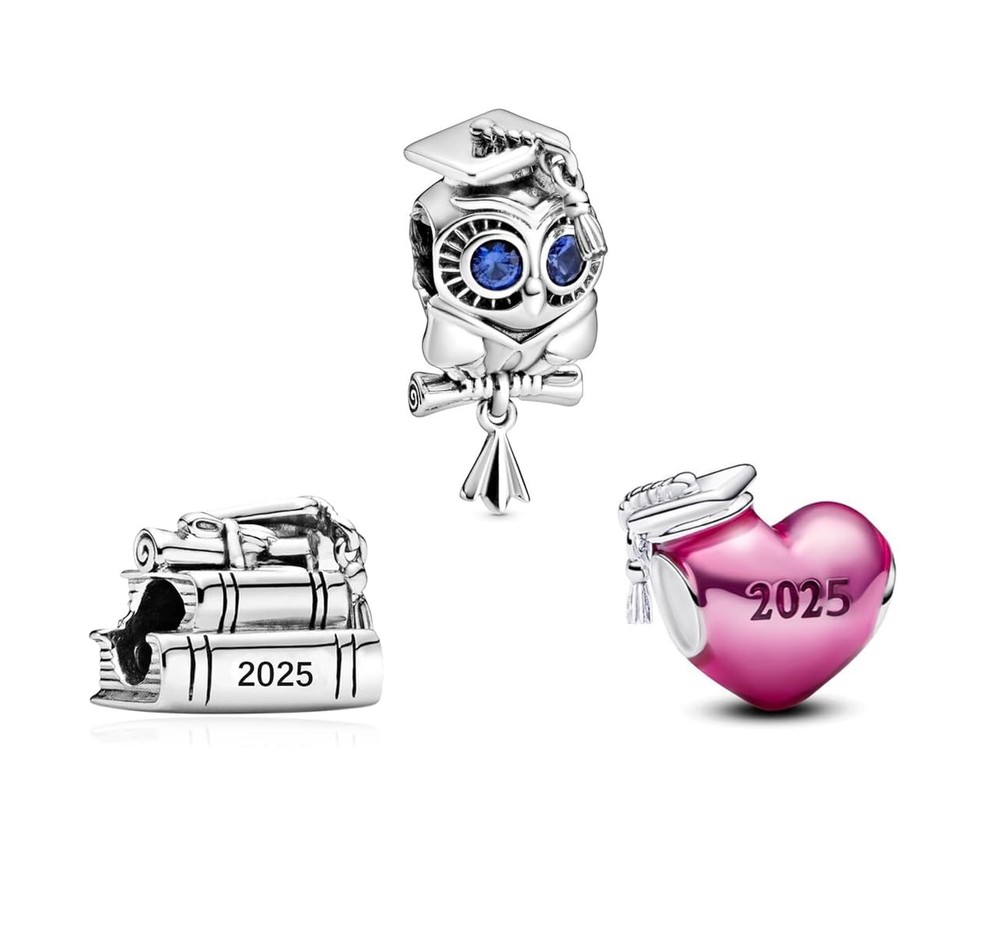 Graduation Charm Beads for Bracelets Heart-Shaped Jewelry Gift for Grads