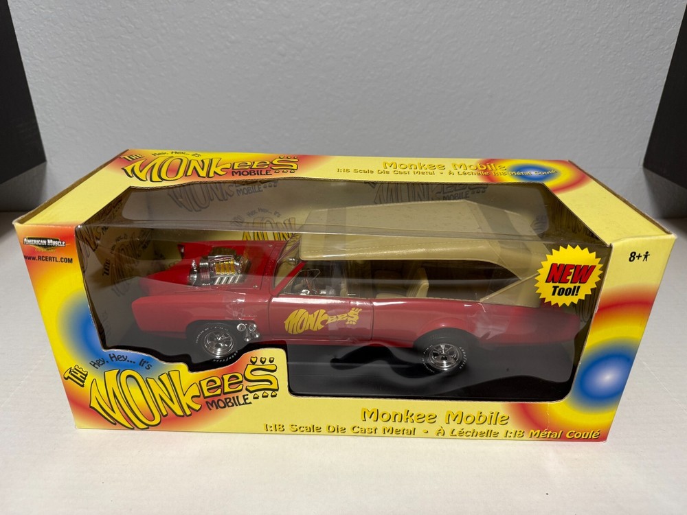 1/18 DIECAST 2002 ERTL AMERICAN MUSCLE HEY HEY THE MONKEES MONKEE MOBILE (NEW)