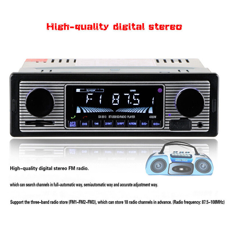US 4-Channel Digital Bluetooth USB/SD/FM/WMA/WAV Radio Stereo MP3 Player
