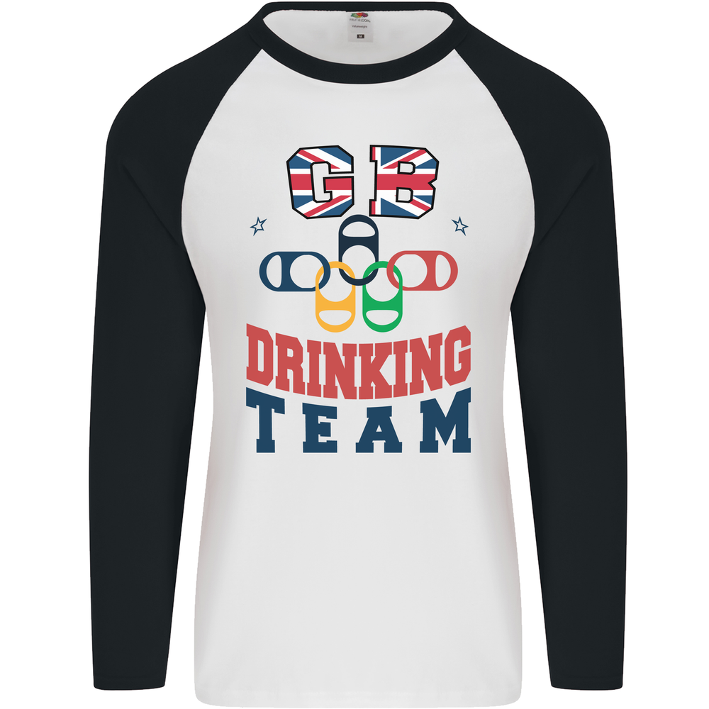 GB Drinking Team Funny Stag Do Doo Beer Mens L/S Baseball T-Shirt