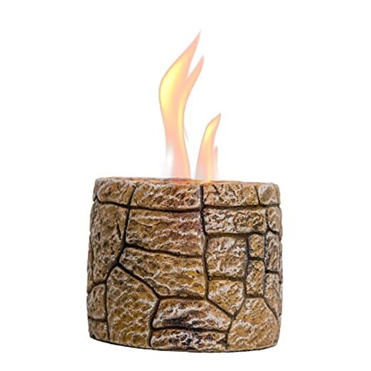Table Top Fire Pit Bowl - Tabletop Fireplace Indoor Outdoor Decor Stone Effect
