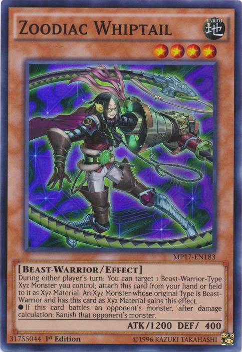 Zoodiac Whiptail MP17-EN183 Super Rare 1st Edition Lightly Played Condition