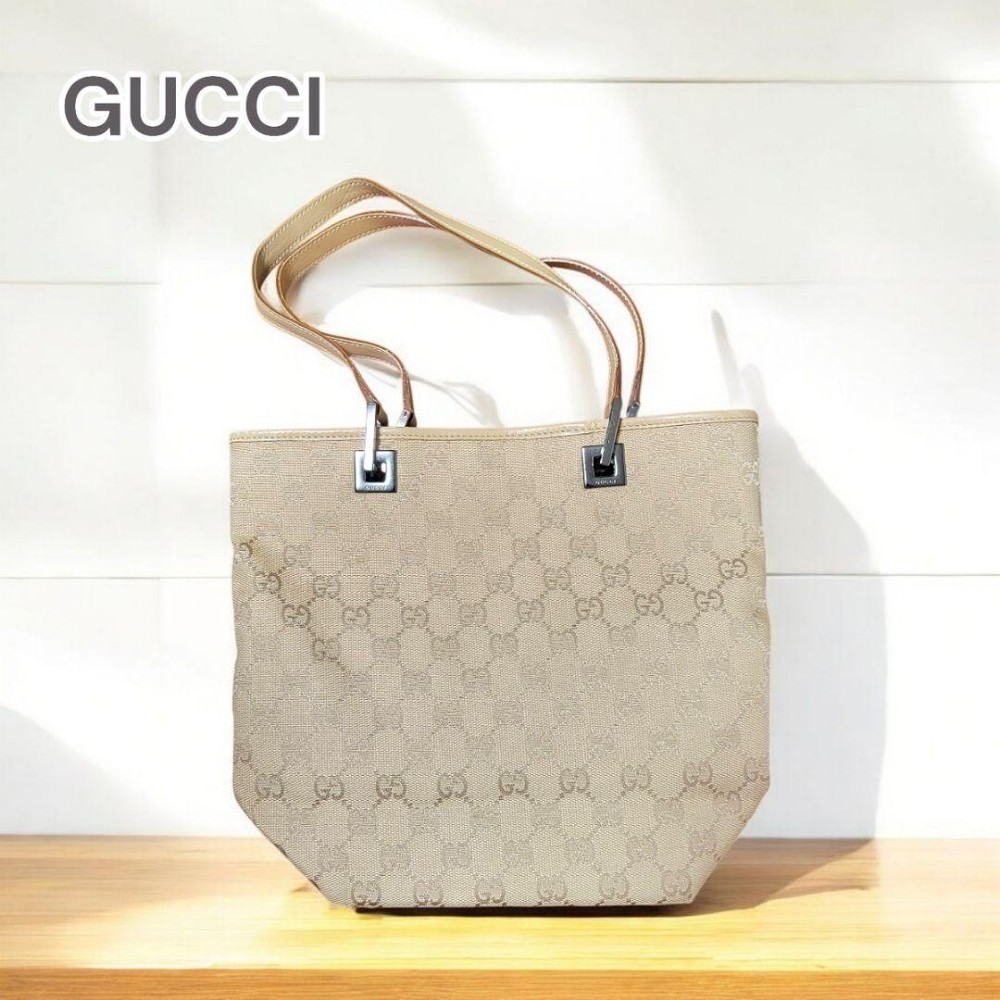 GUCCI GG Monogram Canvas & Leather Tote Bag 18900 bc11yt