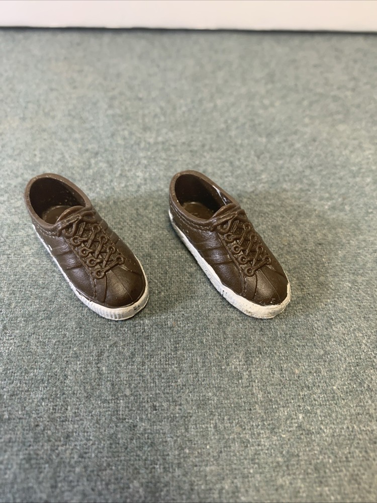 VINTAGE 1960's MATTEL BARBIE KEN BROWN+ WHITE LACE UP SHOES SNEAKERS KOREA USED