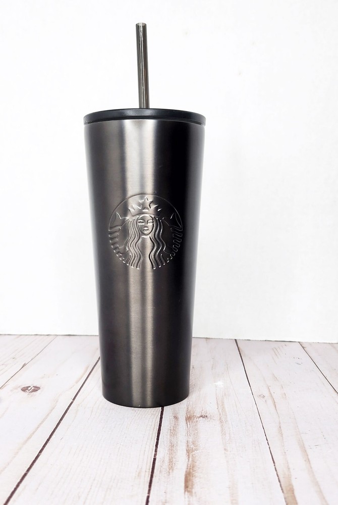 Starbucks Gunmetal Embossed Siren Stainless Steel Cold Tumbler