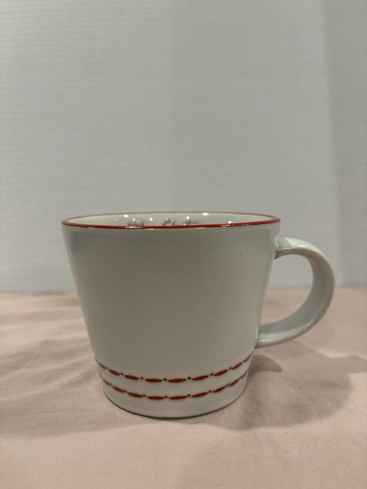 Hearth & Hand Magnolia Red Rim Christmas Mug Merry Holiday Cheer