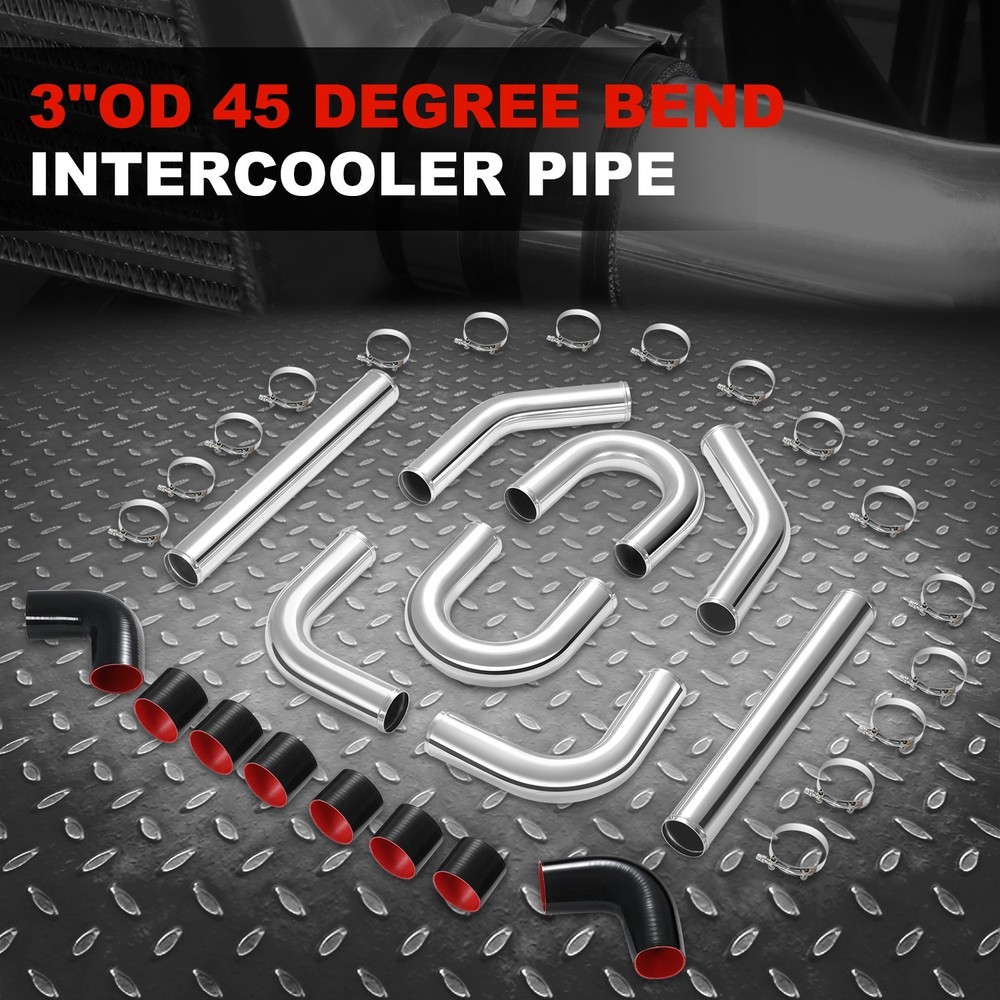 8-Piece 3-Inch Aluminum Intercooler Pipe Kit for Custom Intake Systems