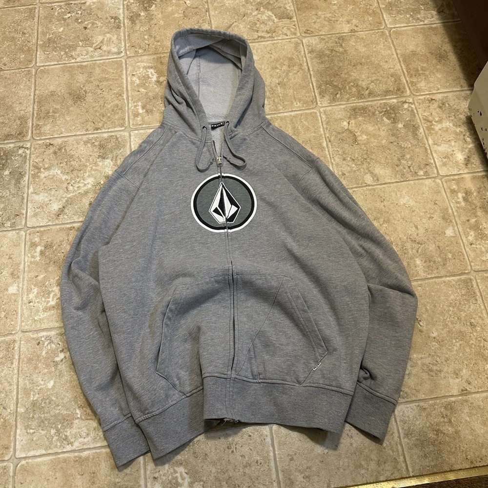 Vintage 90s 2000s Y2K Volcom Punk Skater Grunge Style Zip Up Hoodie Size L