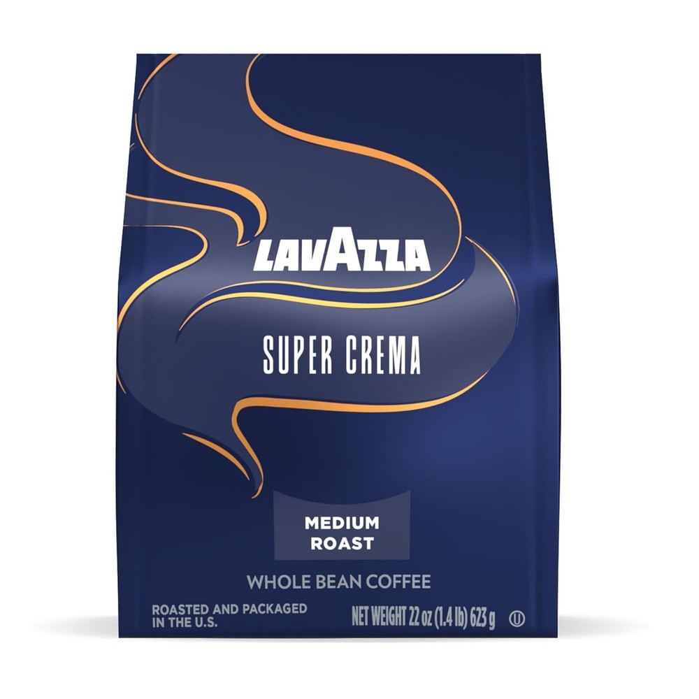 Lavazza Super Crema Whole Bean Coffee, Medium Espresso 22 Ounce (Pack of 1)