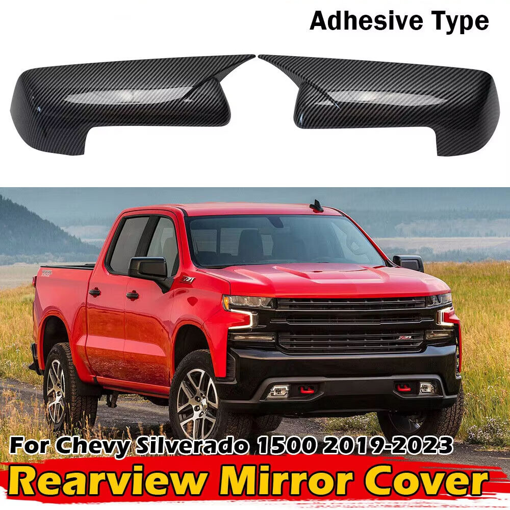 For Chevy Silverado 1500 CMC SIERRA 2x Rearview Side Mirror Cover Wing Cap Trim