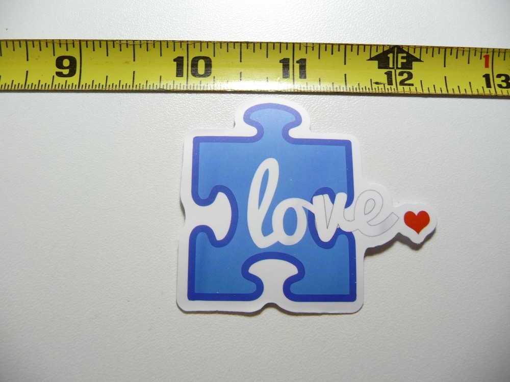 AUTISM SUPPORT DECAL STICKER LOVE PUZZLE PIECE HEART AWARENESS