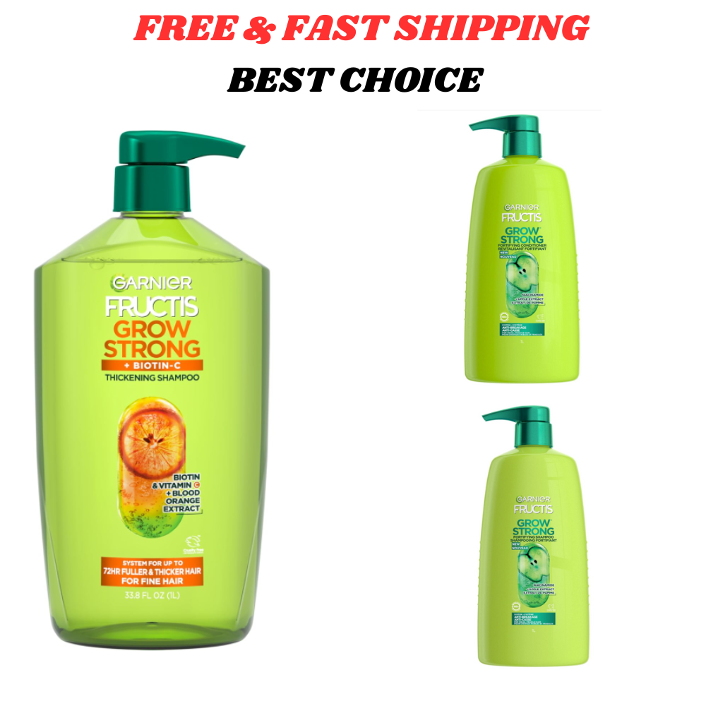 Garnier Fructis Grow Strong Conditioner & Shampoo, 33.8 Fl Oz, 1 Count