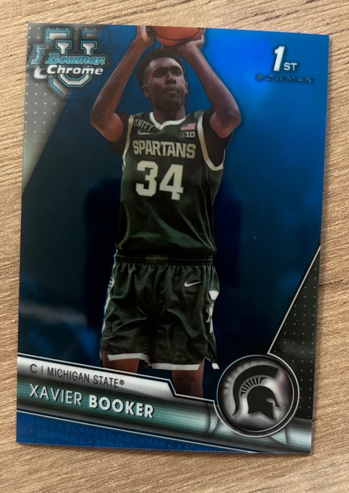 2023-24 1st Bowman U Chrome #57 Xavier Booker Blue Refractor #/199 Michigan ST