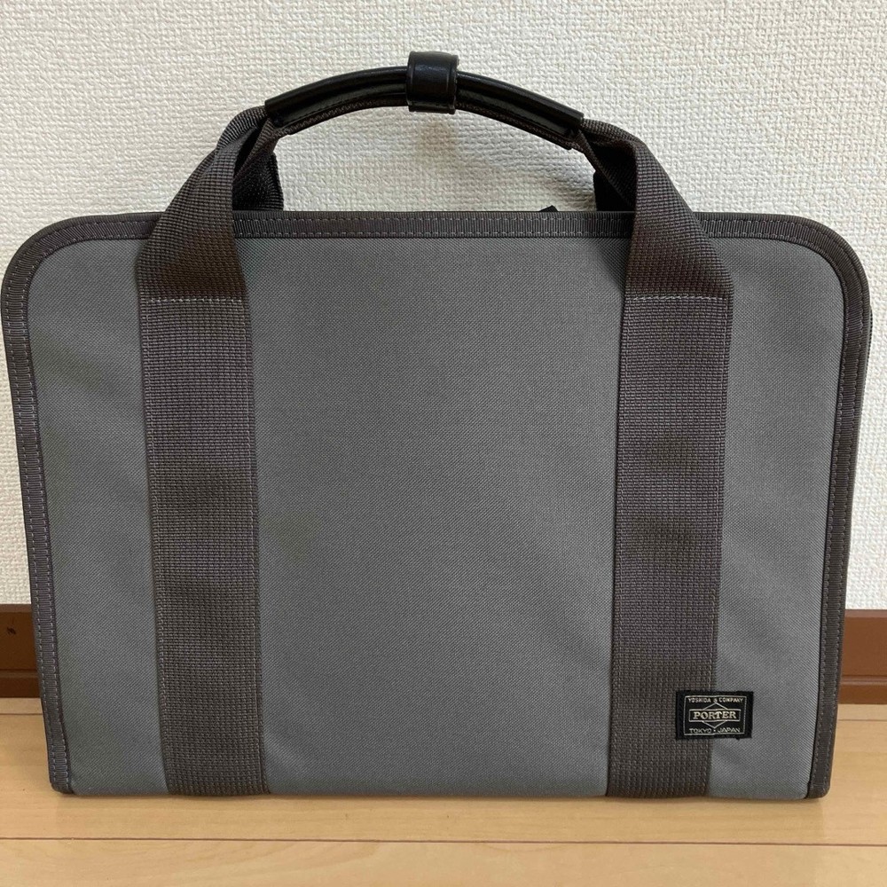 Porter Briefcase Clip Gray A4 Size Stylish Slim Design Business Bag