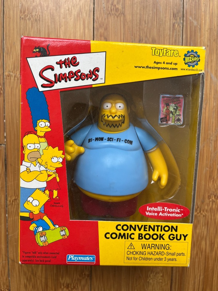 BNIB Playmates Interactive Simpsons Comic Book Guy Toy Figure WOS