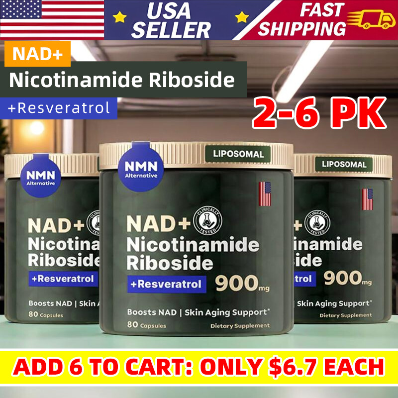 NAD+ Supplement for Anti Aging Energy Focu Nicotinamide Riboside Resveratrol 80P