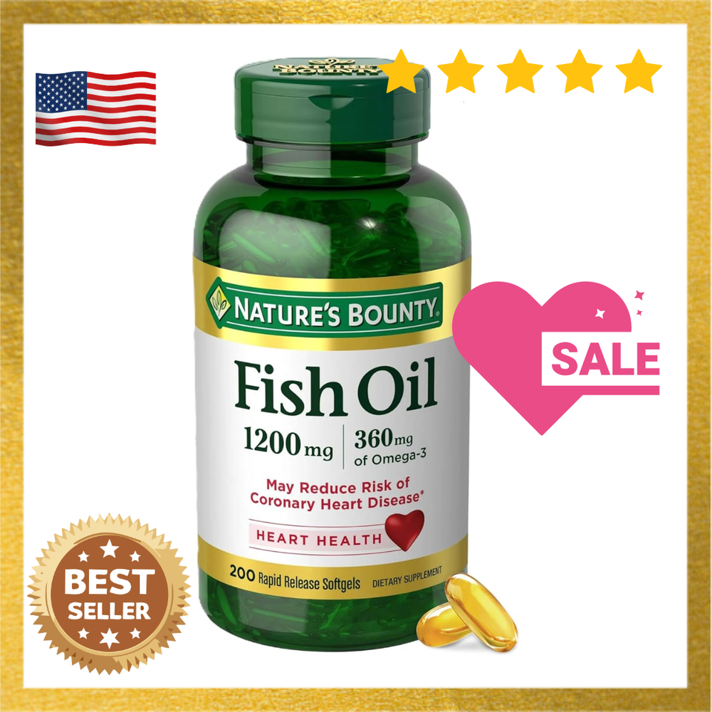 Nature's Bounty Fish Oil, Supports Heart Health, 1200 Mg, 360 Mg Omega-3, 200 Ct