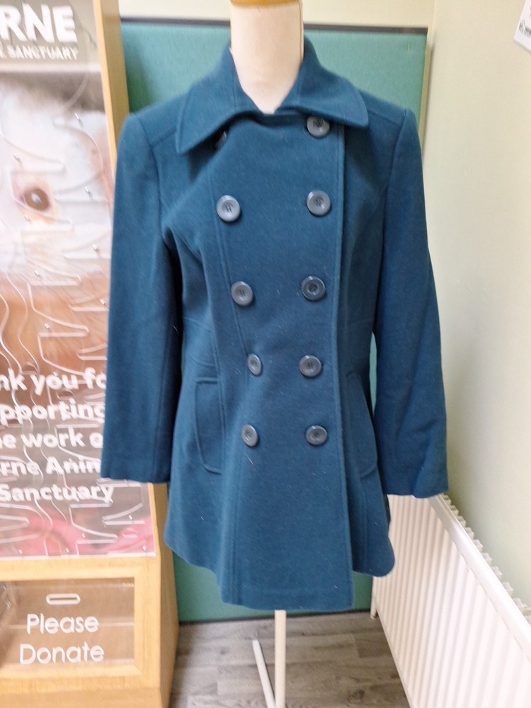 Dark Green Wool Coat by Autonomy Size 14 San Francisco Style