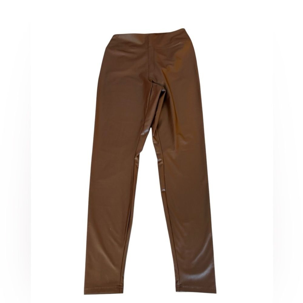 Aerie Offline Real Luxe Faux Leather Leggings Women's Size Large Brown NWT