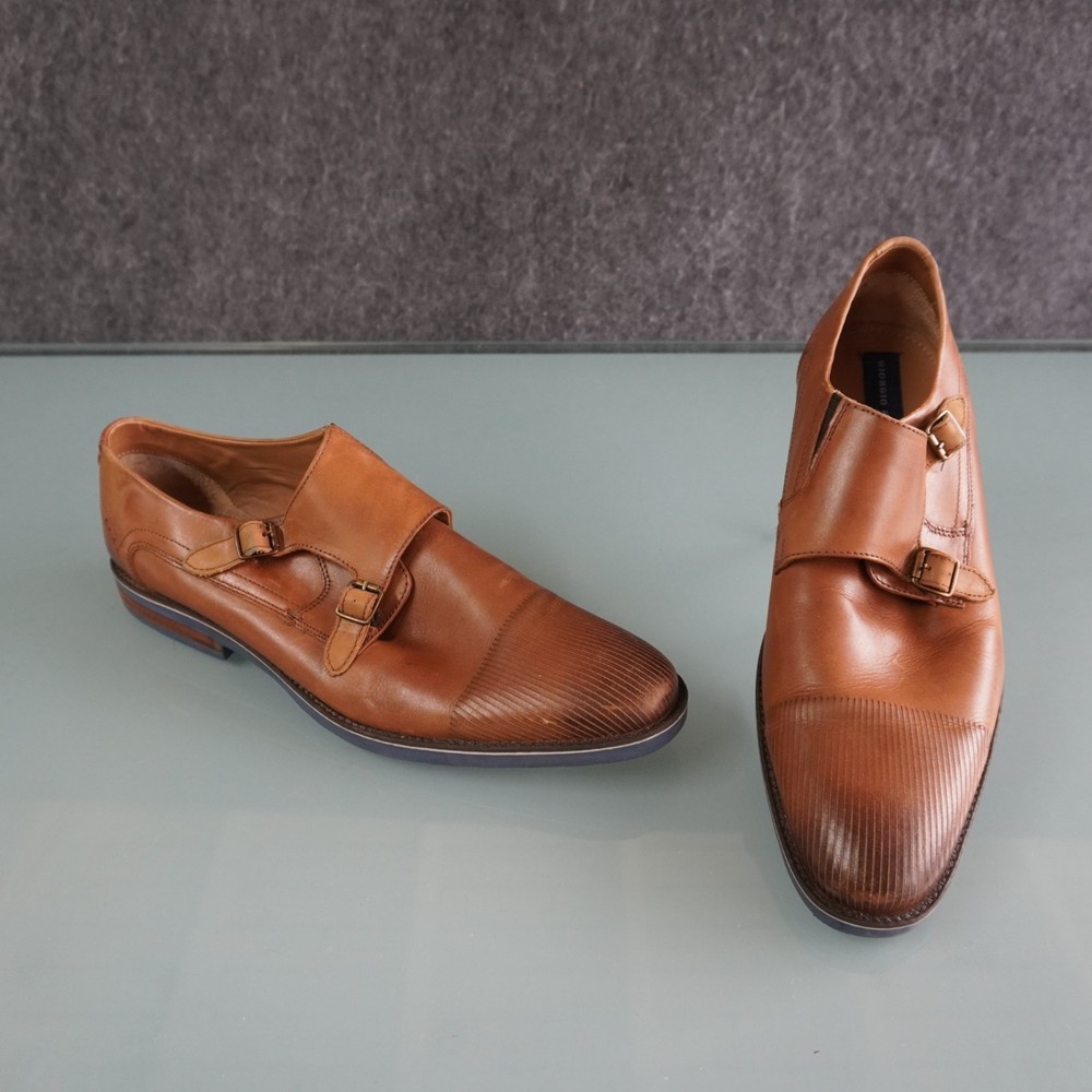 Giorgio Brutini Men's Size 12 M Brown Leather Monk Strap Dress Shoes Monkstrap