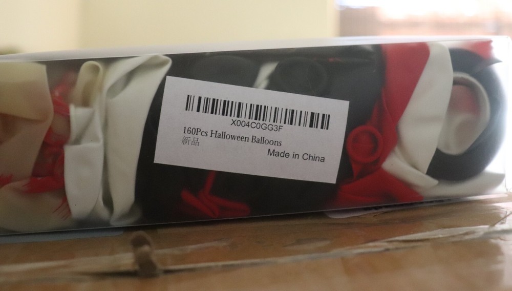 160Pcs Halloween Skull Balloons with Bloody Handprints in Black White Red