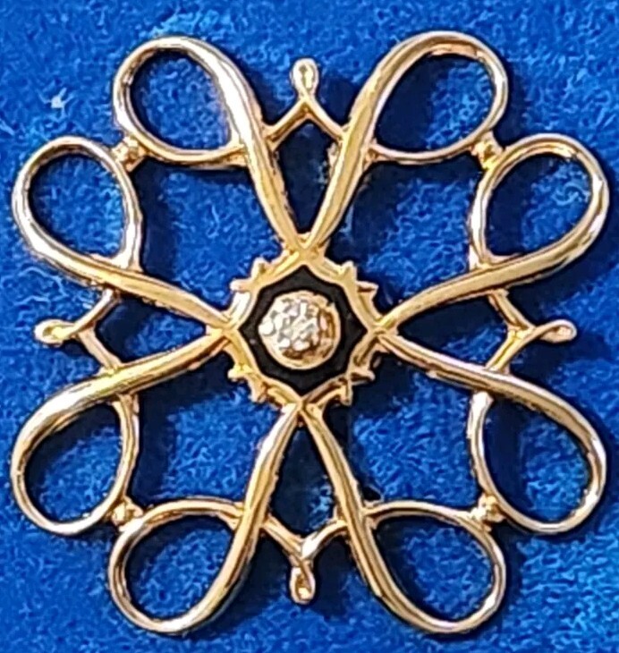 AVON AWARD ART NOVEAU 10K Gold Diamond Woman's Brooch 1