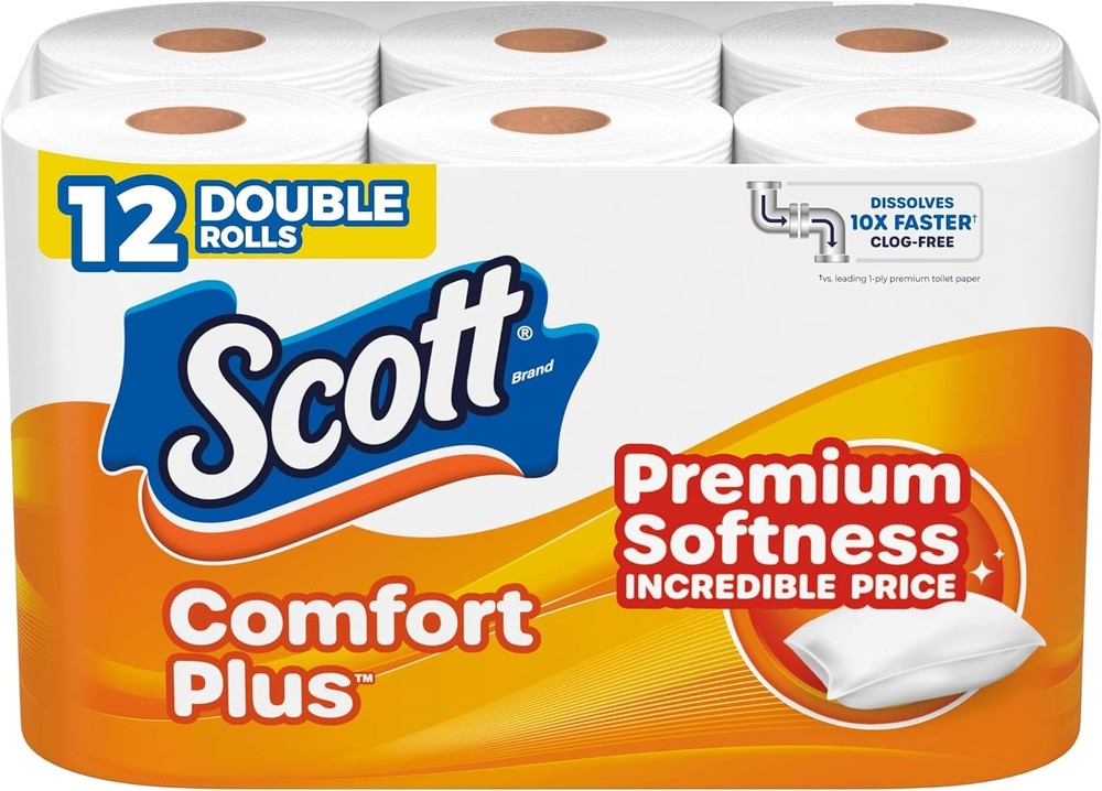 Septic-Safe 1-Ply Bathroom Tissue 12 Double Rolls Soft & Strong
