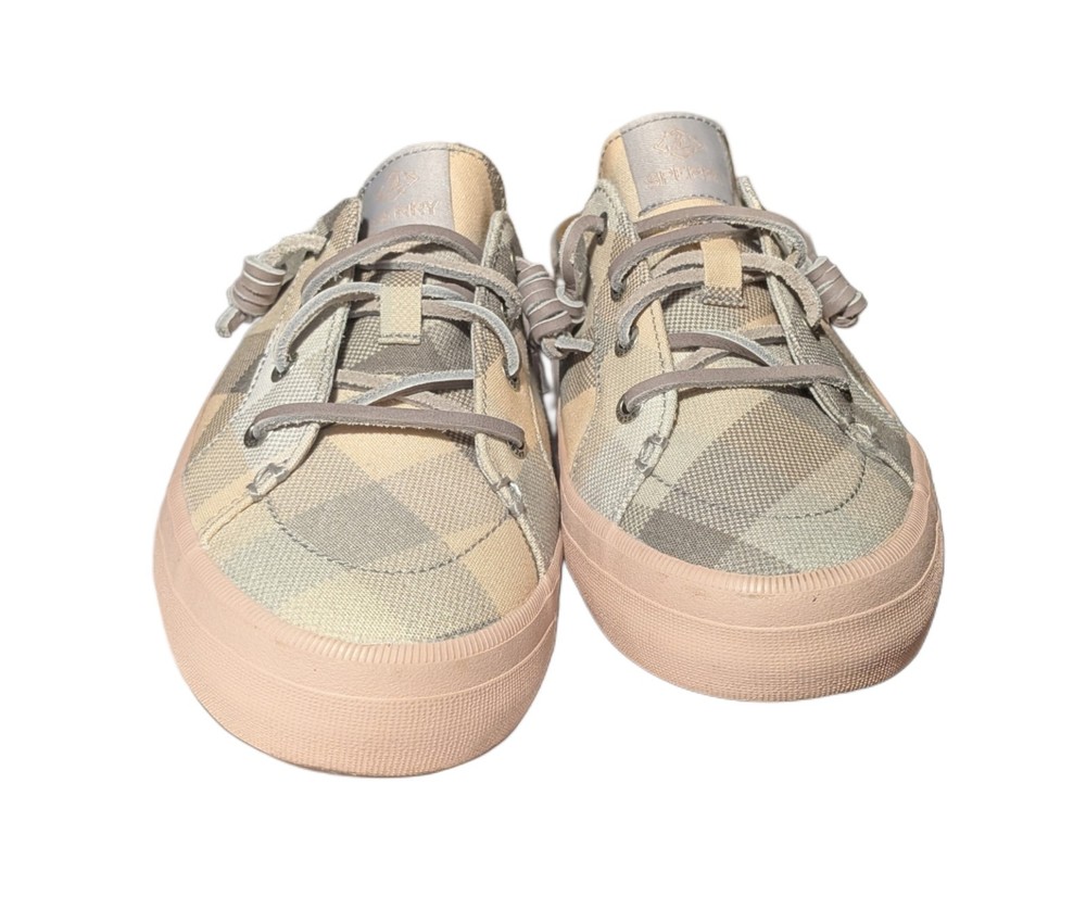 Sperry Women s Crest Vibe Mule BoatShoe Plaid Rose Size 8
