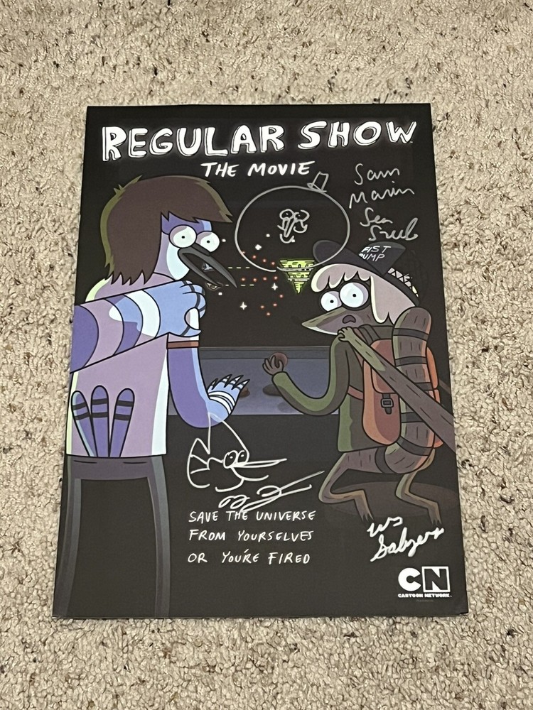 RARE SIGNED Regular Show The Movie Poster San Diego Comic Con 2015