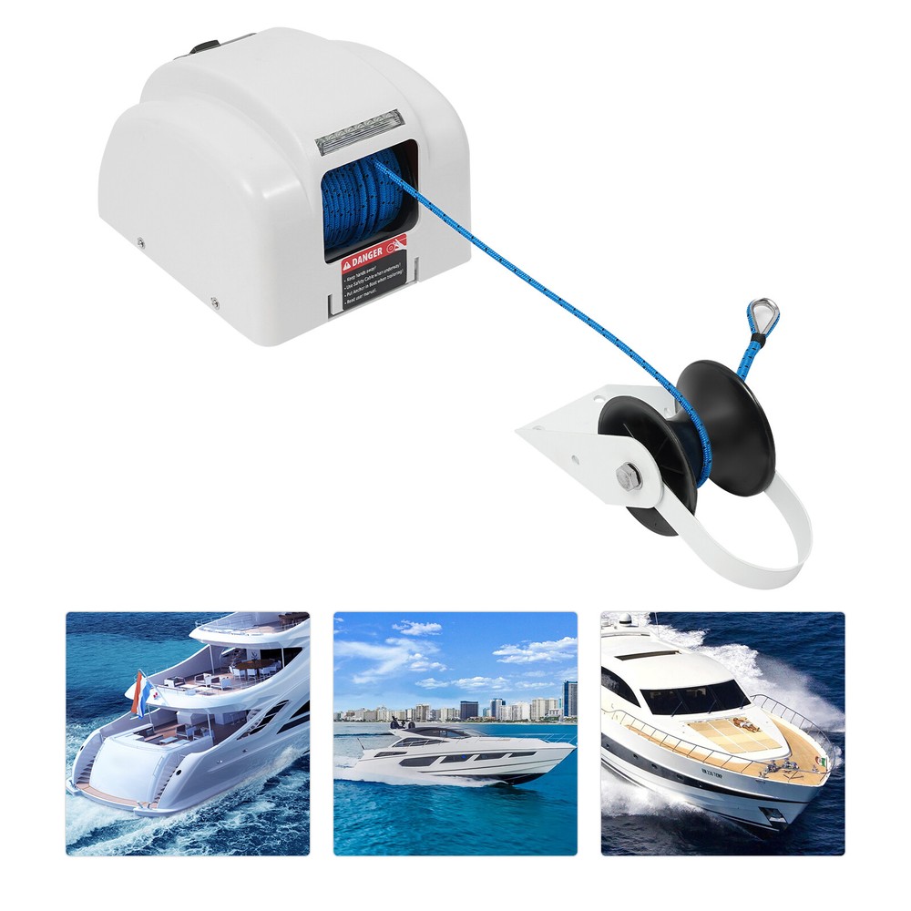 45LB Saltwater Boat Anchor Winch with Wireless Remote Free Fall