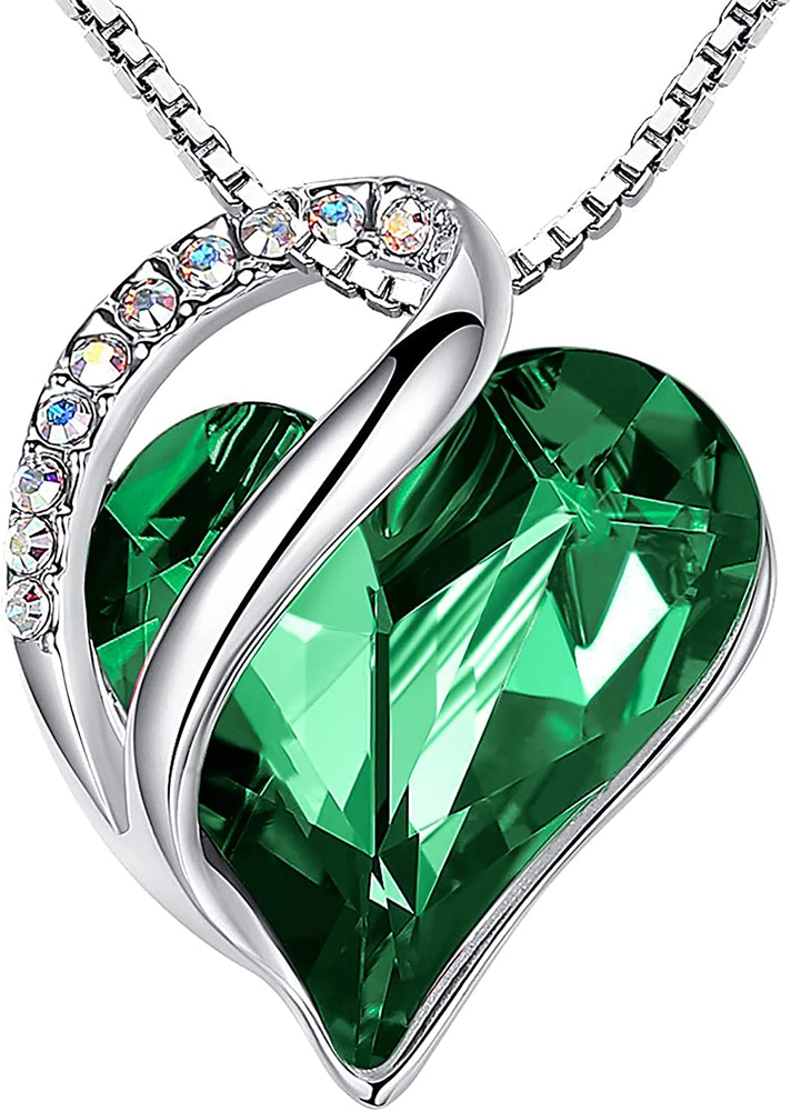 Necklaces for Women, Infinity Love Birthstone Heart Crystal Pendant, Birthday Je