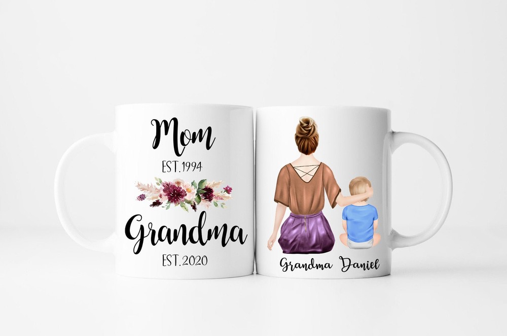 Mom Est Grandma Est Mug New Grandma Mug Personalized Grandma Gift Gigi Mug