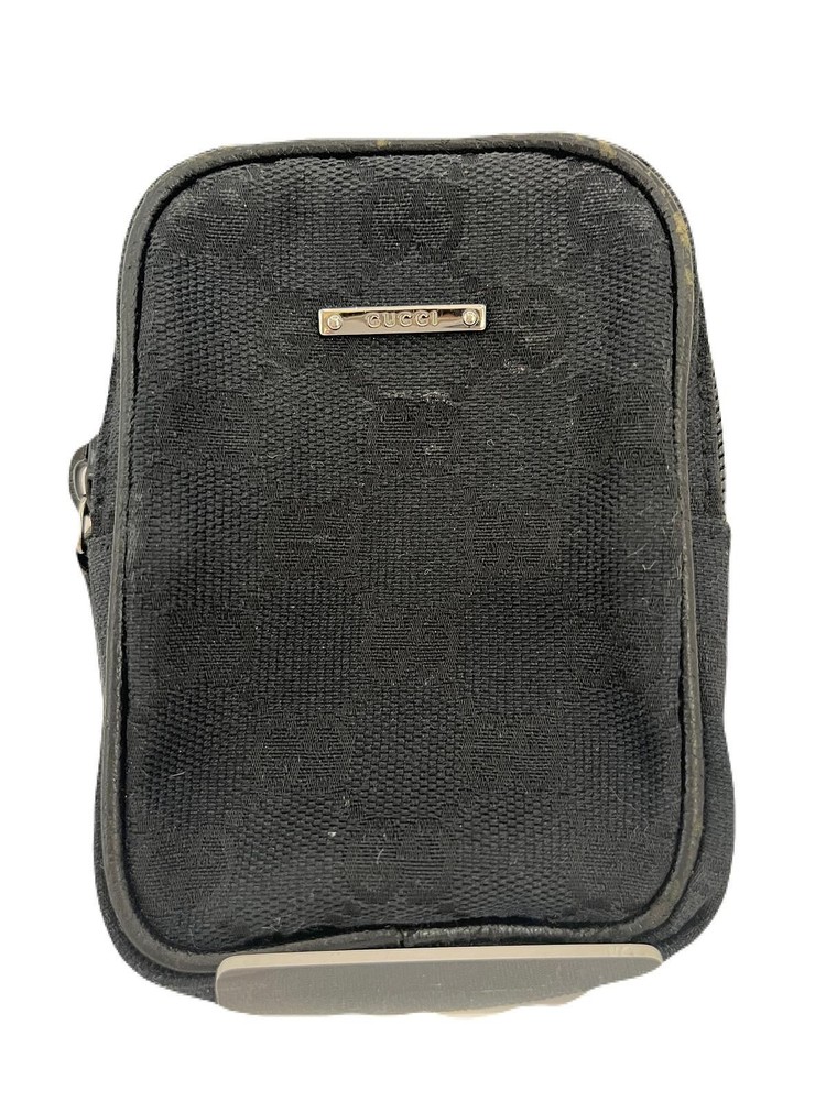 Gucci Cigarette Case Canvas Black USED E0703-13