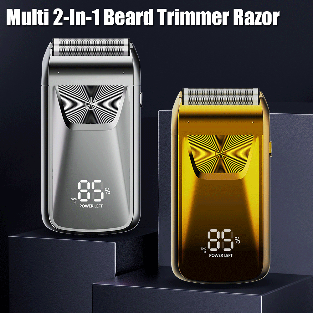 Multifunction 2-IN-1 Beard Shaver Razor USB Rechargeable Hair Trimmer Clippers
