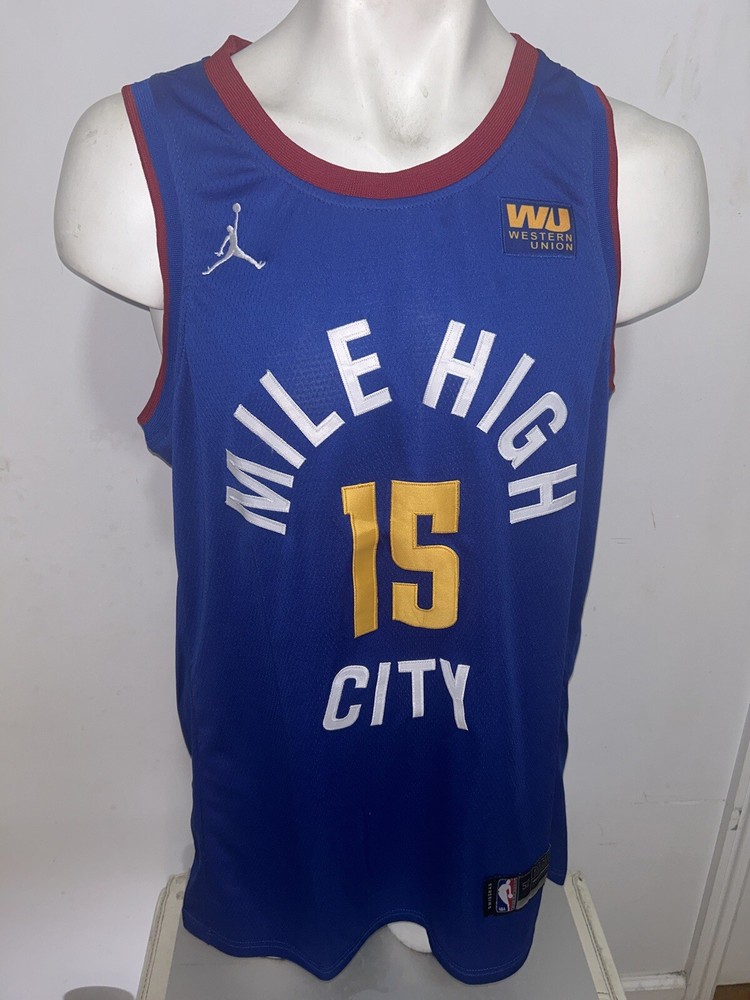 Nike NBA Authentic Denver Nuggets Jokic 15 Seamless Jersey Size 52 Mile High City Edition