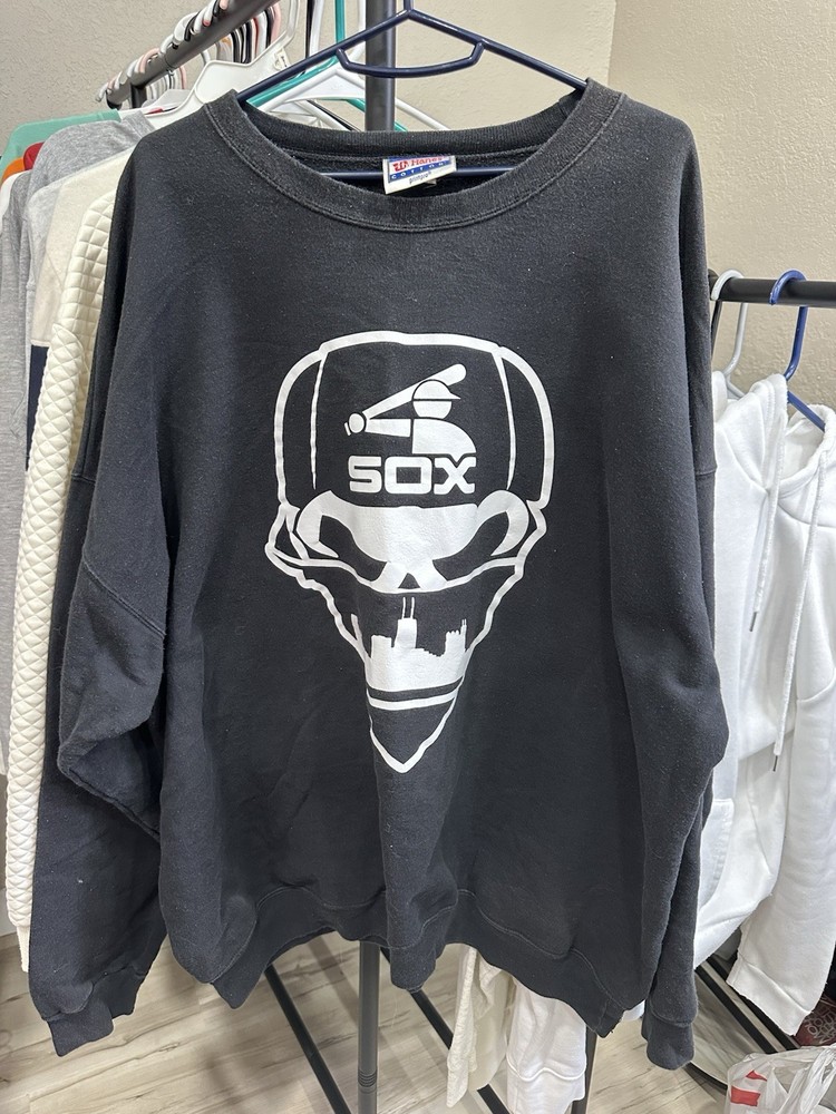 Vintage 90s Chicago White Sox Sweatshirt Mens 2XL Black MLB Baseball Crewneck