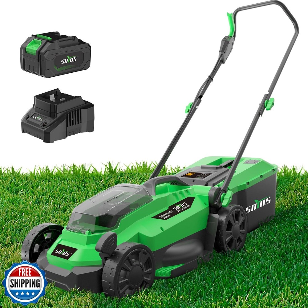 13-Inch 20V Cordless Electric Brushless Lawn Mower by SOYUS