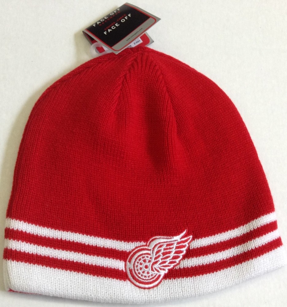 NHL Detroit Red Wings Reebok Adult Reversible Winter Knit Hat Cap NEW!